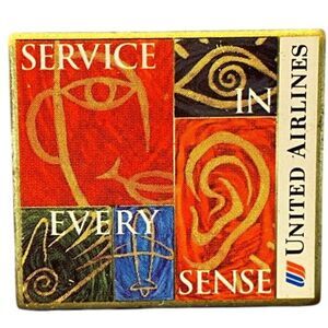 VTG United Airlines Service In Every Sense Employee Pin Aviation‎ Memorabilia